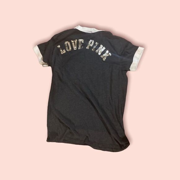 Cute Cute  Short sleeve PINK VICTORIA SECRET Grey shirt Size Small - Picture 1 of 3